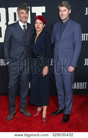 LOS ANGELES - OCT 15:  Taika Waititi, Chelsea Winstanley, Carthew Neal at the 