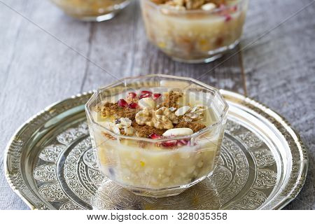 The Oldest Dessert In The World,asure Or Ashura(noah Pudding)traditional Dessert To Serve On The 10t