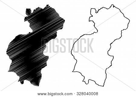 Santa Ana Department (republic Of El Salvador, Departments Of El Salvador) Map Vector Illustration, 