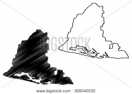Usulutan Department (republic Of El Salvador, Departments Of El Salvador) Map Vector Illustration, S