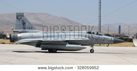 Konya, Turkey - June 26, 2019: Turkish Air Force General Dynamics F-16c Fighting Falcon (cn 4r-87) T