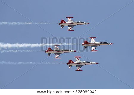 Konya, Turkey - June 26, 2019: Turkish Air Force General Dynamics F-16c Fighting Falcon (cn 4r-87) T