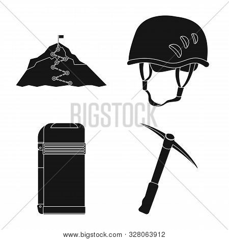 Vector Design Of Mountaineering And Peak Icon. Collection Of Mountaineering And Camp Stock Vector Il