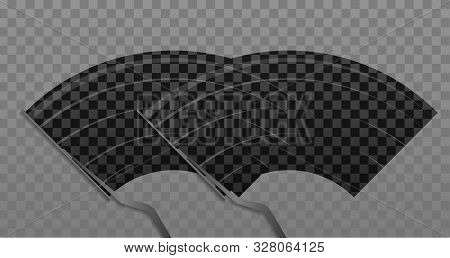 Car Windscreen Wipe Glass, Wiper Cleans The Windshield. Vector Stock Illustration