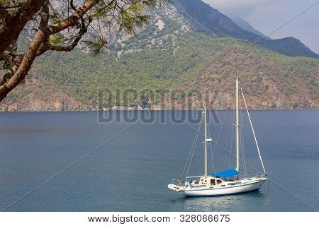 Adrasan, Kemer / Antalya, October 4, 2019, Seaside View From Adrasan Beach Along The Mediterranean C