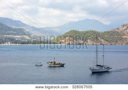 Adrasan, Kemer / Antalya, October 4, 2019, Seaside View From Adrasan Beach Along The Mediterranean C