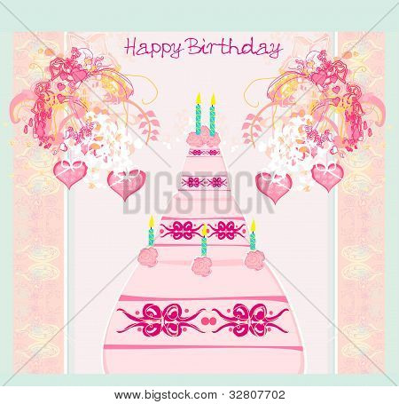 Carte d'anniversaire joyeux - illustration vectorielle