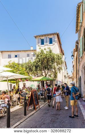 Marseille France. 22 June 2019. A Street Scene In The Old Town La Panier In Marseille In France
