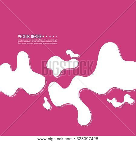 Abstract Background With Flowing Liquid Forms. Vector Illustration With Patchy Spots. Layout For Boo