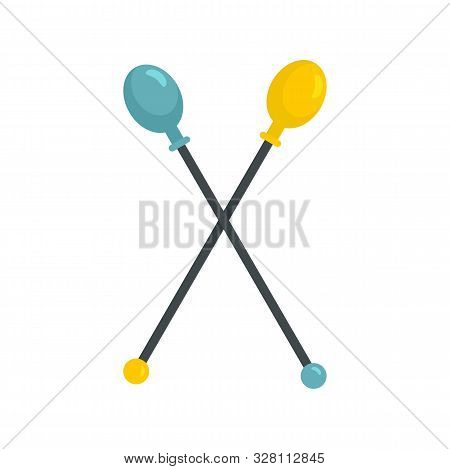 Gymnastics Sticks Icon. Flat Illustration Of Gymnastics Sticks Vector Icon For Web Design