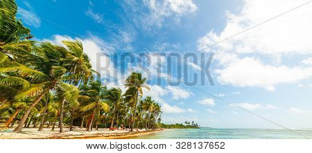 Blue Sky Over Bois Jolan Beach In Guadeloupe, French West Indies. Lesser Antilles, Caribbean Sea