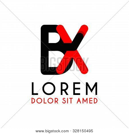 Initial Letter Xb With Red Black And Has Rounded Corners