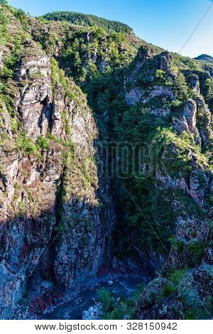 Gorges De Daluis Or Chocolate Canyon In Provence-alpes, France.