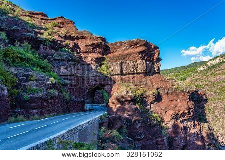 Gorges De Daluis Or Chocolate Canyon In Provence-alpes, France.
