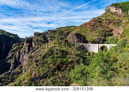 Gorges De Daluis Or Chocolate Canyon In Provence-alpes, France.
