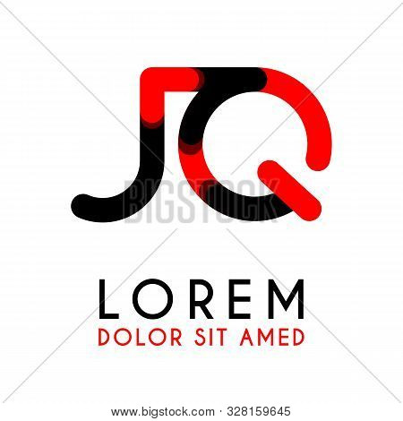 Initial Letter Jq With Red Black And Has Rounded Corners