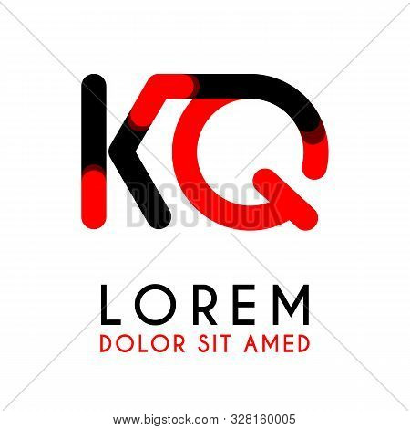 Initial Letter Kq With Red Black And Has Rounded Corners