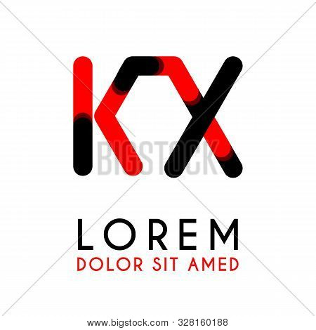 Initial Letter Kx With Red Black And Has Rounded Corners