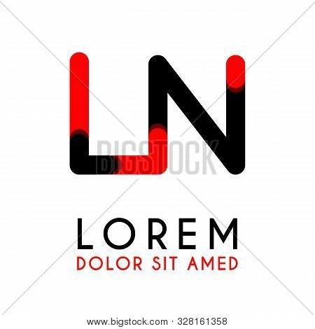 Initial Letter Ln With Red Black And Has Rounded Corners