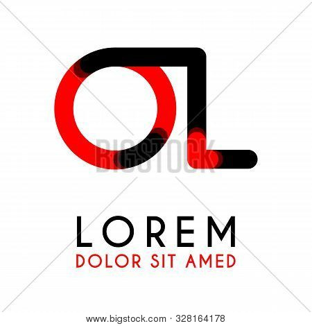 Initial Letter Ol With Red Black And Has Rounded Corners
