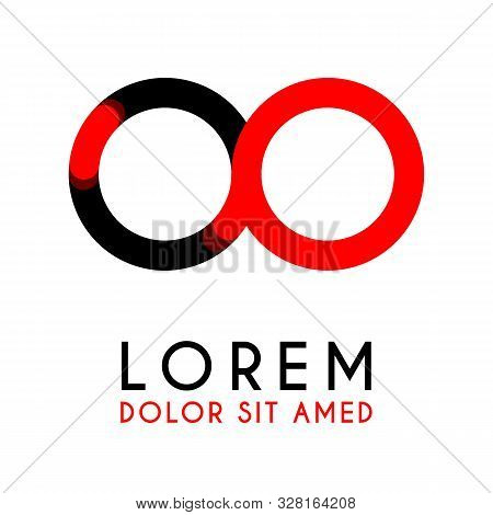 Initial Letter Oo With Red Black And Has Rounded Corners