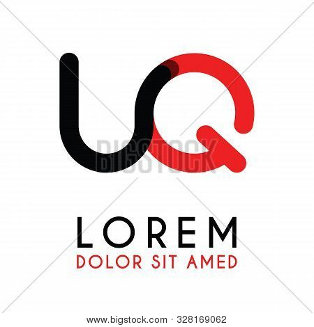 Initial Letter Uq With Red Black And Has Rounded Corners