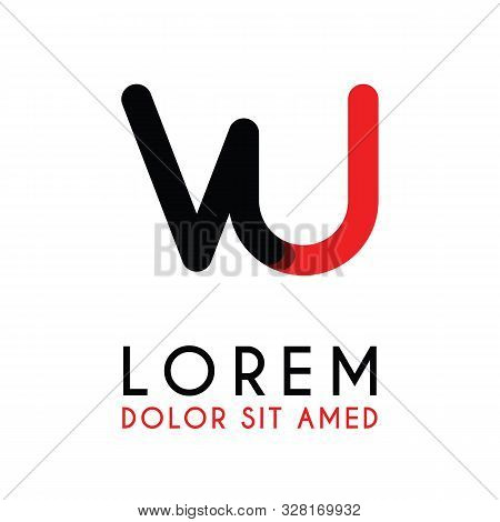 Initial Letter Vu With Red Black And Has Rounded Corners
