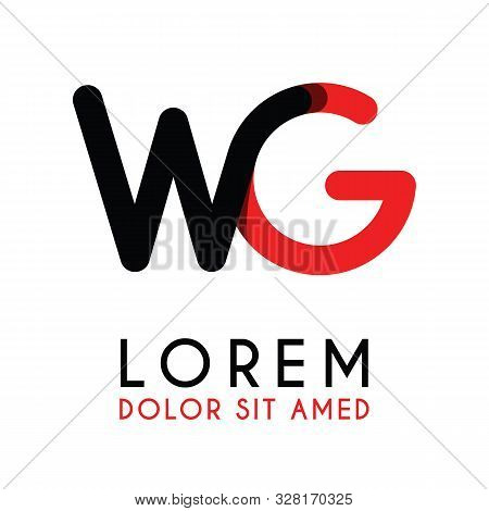 Initial Letter Wg With Red Black And Has Rounded Corners