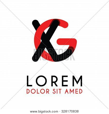 Initial Letter Xg With Red Black And Has Rounded Corners