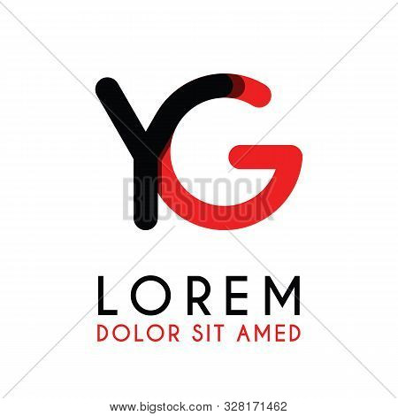 Initial Letter Yg With Red Black And Has Rounded Corners