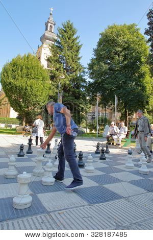 Sarajevo, Bosnia And Herzegovina - September 15, 2019: Local Chess Players Gathering In Trg Oslobode