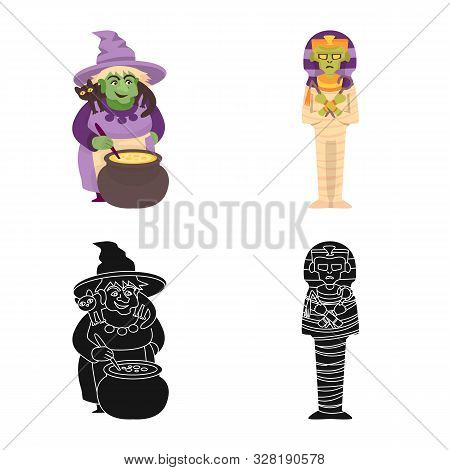 Isolated Object Of Mystic And Hell Sign. Collection Of Mystic And Devilry Stock Vector Illustration.