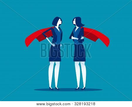 Business Team With Ready To Work. Concept Business Vector Illustration, Flat Business Cartoon, Metap