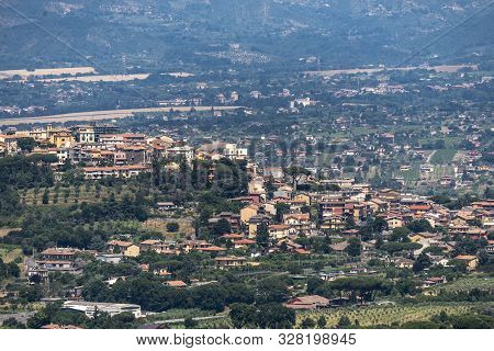 Panoramic View From Monte Porzio Catone, Rome, Lazio, Italy, At Summer