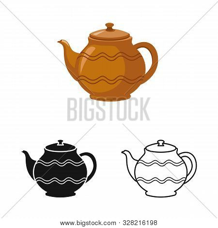 Vector Design Of Teapot And Clean Logo. Web Element Of Teapot And Ceramic Stock Vector Illustration.