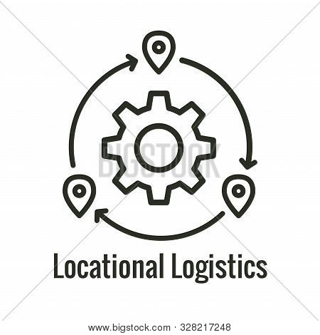 Logistics Icon Showing Movement From 1 Place To The Next