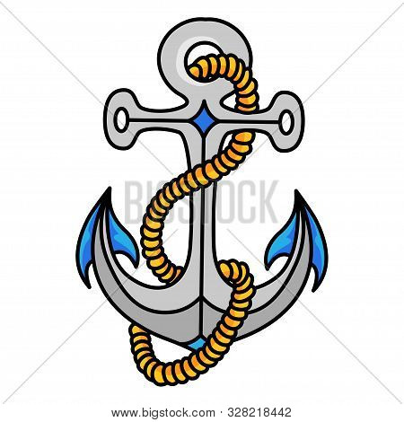 Anchor Icon, Heavy Metal Object For A Sea Vessel