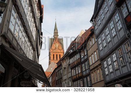 Hannover, Germany - October 15 2019: Church On Market Place On The Market Square In Hanover In Germa
