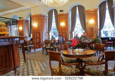Sarajevo, Bosnia And Herzegovina - September 18, 2019:  The Interior Of Becka Kafana Cafe, Located I