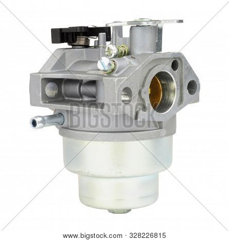 Simple Petrol Lawn Mower Carburettor Isolated On A White Background