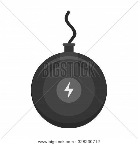 Round Wireless Charger Icon. Flat Illustration Of Round Wireless Charger Vector Icon For Web Design