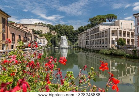 Scenic Waterfall Of Isola Del Liri, Small Town In The Province Of Frosinone, Lazio, Central Italy.