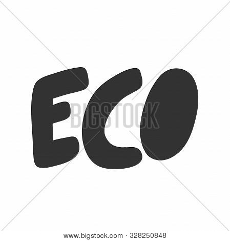 Green Eco Bio Sticker For Social Media Content. Vector Hand Drawn Illustration Design.