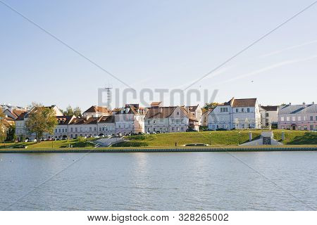 Minsk, Belarus. The September 2019. The Trinity Suburb And The Svislach River