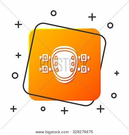 White Knee Pads Icon Isolated On White Background. Extreme Sport. Sport Equipment. Skateboarding, Bi