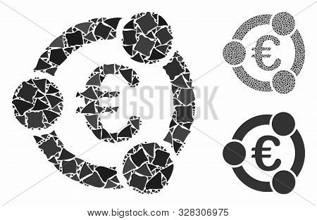Euro Collaboration Composition Of Abrupt Elements In Various Sizes And Color Tones, Based On Euro Co