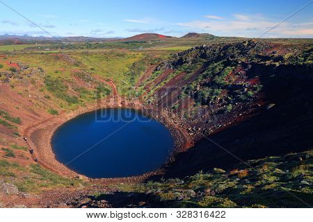 Kerid Volcanic Crater in Iceland, Europe