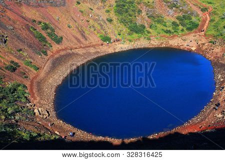 Kerid Volcanic Crater in Iceland, Europe