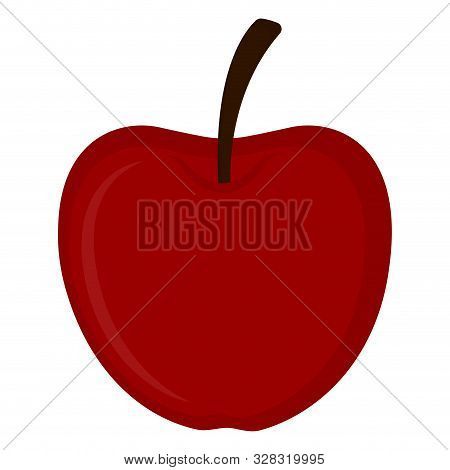 Isolated Red Apple Image On A Whiote Background - Vector
