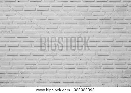Wall White Brick Wall Texture Background. Brickwork Or Stonework Flooring Interior Rock Old Pattern 